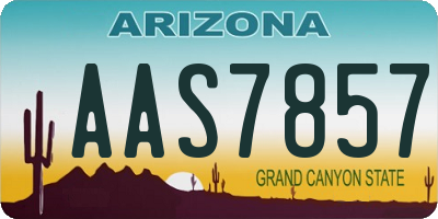 AZ license plate AAS7857