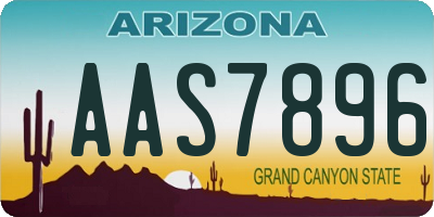 AZ license plate AAS7896