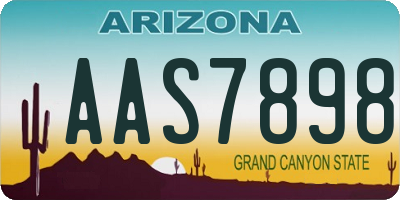 AZ license plate AAS7898