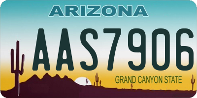 AZ license plate AAS7906
