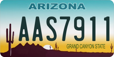 AZ license plate AAS7911