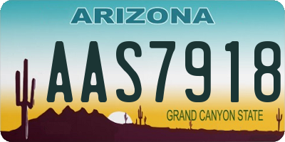 AZ license plate AAS7918