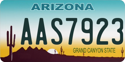AZ license plate AAS7923