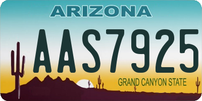 AZ license plate AAS7925