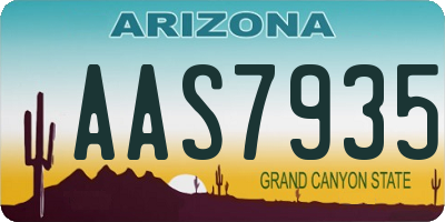 AZ license plate AAS7935