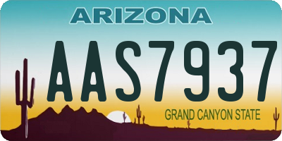 AZ license plate AAS7937