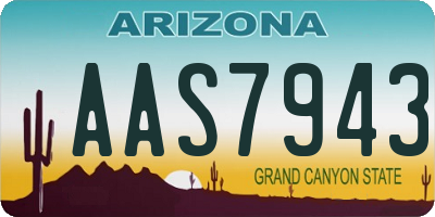 AZ license plate AAS7943