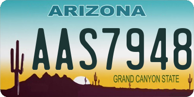 AZ license plate AAS7948