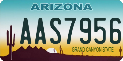 AZ license plate AAS7956