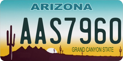 AZ license plate AAS7960