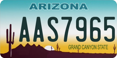 AZ license plate AAS7965