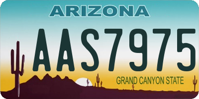 AZ license plate AAS7975