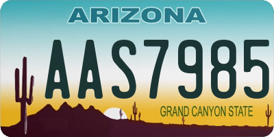 AZ license plate AAS7985