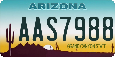 AZ license plate AAS7988