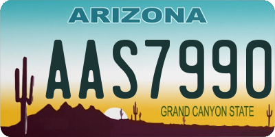 AZ license plate AAS7990