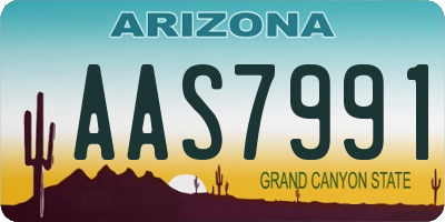 AZ license plate AAS7991