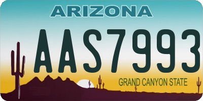 AZ license plate AAS7993
