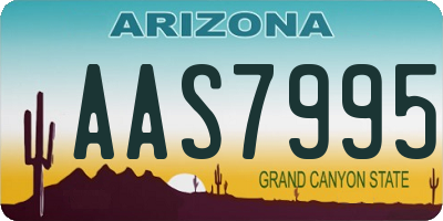 AZ license plate AAS7995