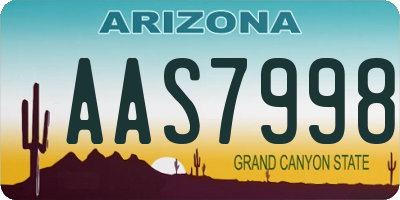 AZ license plate AAS7998