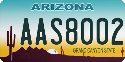 AZ license plate AAS8002