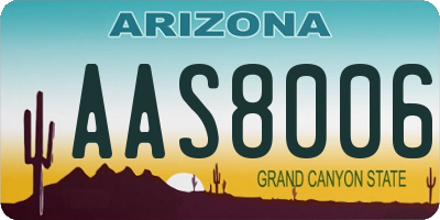 AZ license plate AAS8006