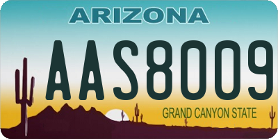AZ license plate AAS8009