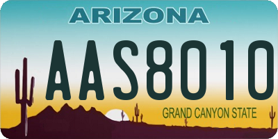 AZ license plate AAS8010