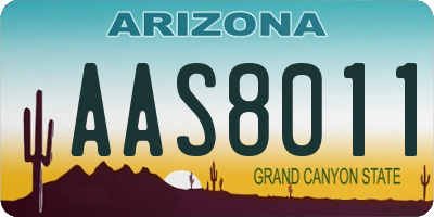 AZ license plate AAS8011