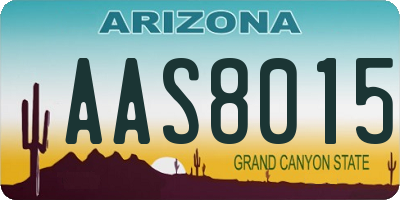 AZ license plate AAS8015