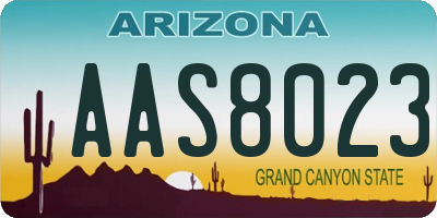 AZ license plate AAS8023