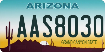 AZ license plate AAS8030