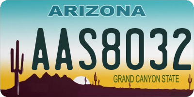 AZ license plate AAS8032