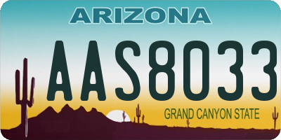 AZ license plate AAS8033