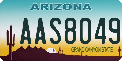 AZ license plate AAS8049