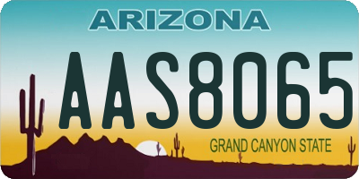 AZ license plate AAS8065