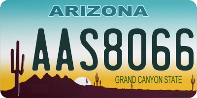 AZ license plate AAS8066