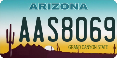 AZ license plate AAS8069