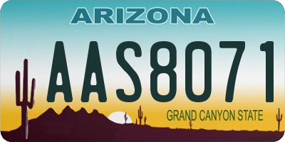 AZ license plate AAS8071