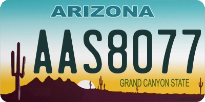 AZ license plate AAS8077