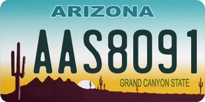 AZ license plate AAS8091