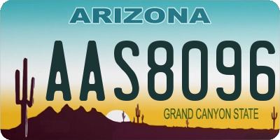 AZ license plate AAS8096