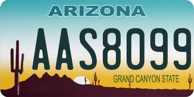 AZ license plate AAS8099