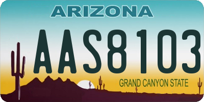 AZ license plate AAS8103