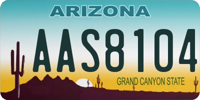 AZ license plate AAS8104