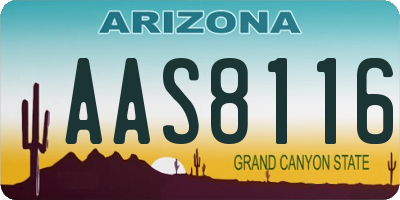 AZ license plate AAS8116