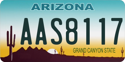 AZ license plate AAS8117