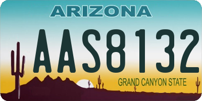 AZ license plate AAS8132