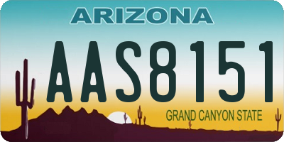 AZ license plate AAS8151