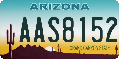 AZ license plate AAS8152