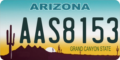 AZ license plate AAS8153